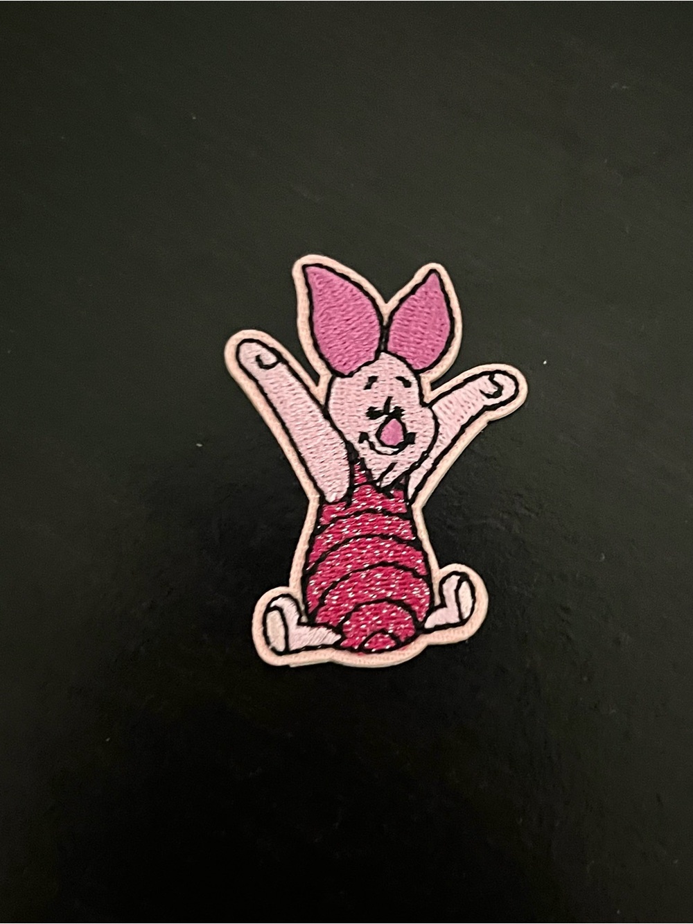 Small Piglet Pink Embroidered Sticky Patch